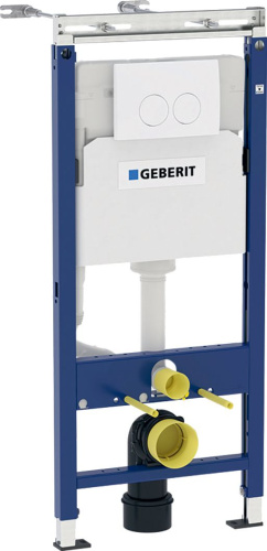 Система инсталляции для унитазов Geberit Duofix Delta Платтенбау 458.122.11.1 4 в 1 с кнопкой смыва, белая