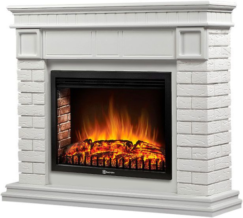 Портал Firelight Bricks 30 камень белый, белая эмаль фото 3