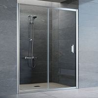 Душевая дверь в нишу Vegas Glass ZP 150 08 01 профиль глянцевый хром, стекло прозрачное