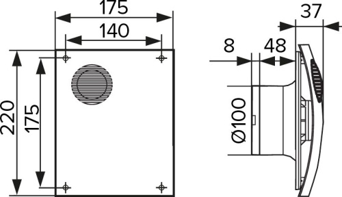 Вытяжной вентилятор Diciti Parus 4C gray metal фото 2
