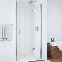 Душевая дверь в нишу Vegas Glass AFP 110 08 01 R вход 63 см, профиль глянцевый хром, стекло прозрачное