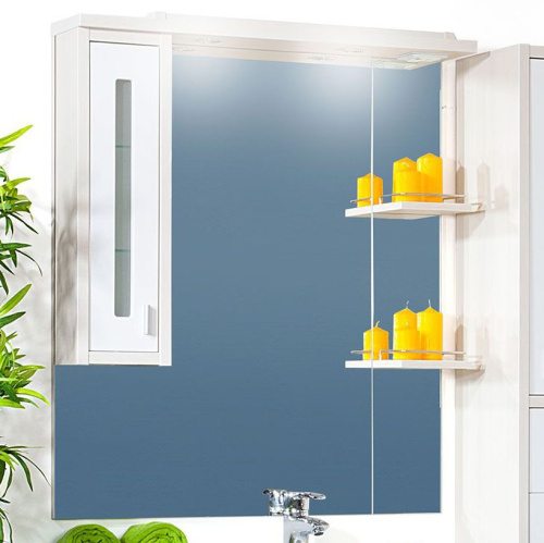 Мебель для ванной Бриклаер Бали 90 светлая лиственница, белый глянец, R фото 2