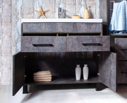 Тумба с раковиной Бриклаер Чили 90 цемент фото 2